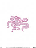 Octopus motif filled machine embroidery design