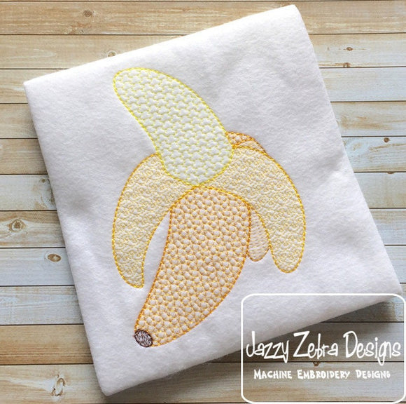 Banana motif filled machine embroidery design