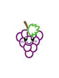 Grapes with face appliqué machine embroidery design