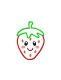 Strawberry with face appliqué machine embroidery design