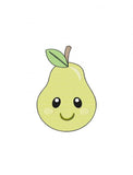 Pear with face sketch machine embroidery design