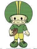 Football player sketch machine embroidery design