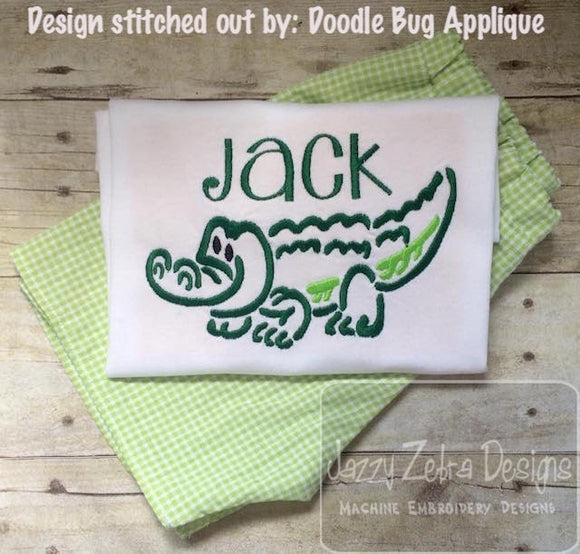 Alligator satin stitch machine embroidery design