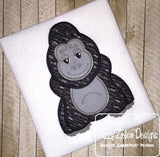 Gorilla applique machine embroidery design