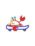 Boy crab on skateboard appliqué machine embroidery design