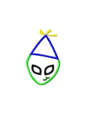 Alien Birthday Appliqué Machine Embroidery Design