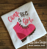 Camp Like a Girl Saying Appliqué Machine Embroidery Design