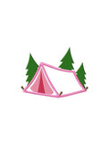 Camping Tent appliqué machine embroidery design