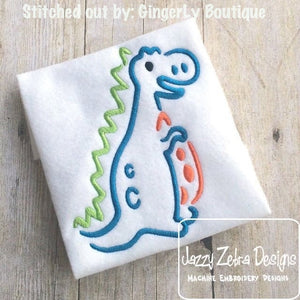 Dinosaur satin stitch machine embroidery design