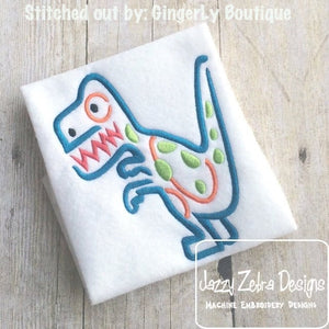 Dinosaur satin stitch machine embroidery design