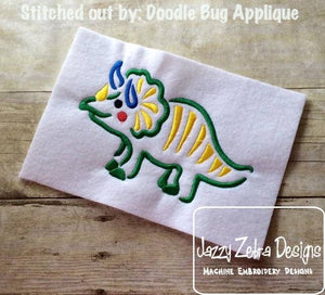 Dinosaur satin stitch machine embroidery design