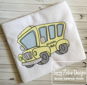 School Bus Sketch machine embroidery design