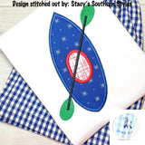 Kayak satin stitch applique machine embroidery design