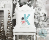 Winter Snowman motif filled font letters machine embroidery design bundle