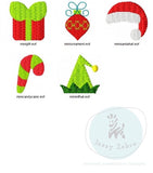Set of 5 Christmas mini 1" filled machine embroidery designs bundle