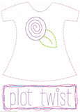 Plot Twist saying girl baby Shabby Chic Bean Stitch Applique Machine Embroidery Design