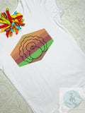 Turkey outline in sketch background machine embroidery design