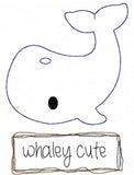 Whaley Cute saying Whale shabby chic bean stitch appliqué machine embroidery design