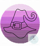 Witches Hat outline in sketch background circle machine embroidery design