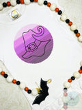 Witches Hat outline in sketch background circle machine embroidery design